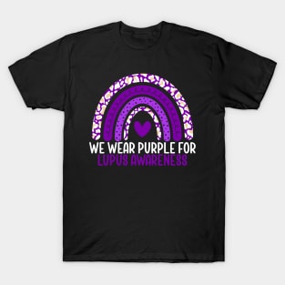 Lupus Awareness We Wear Purple for Lupus Rainbow T-Shirt